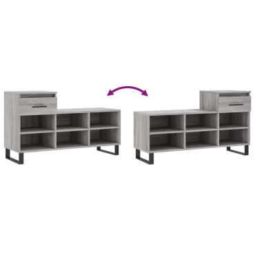 vidaXL Παπουτσοθήκη Γκρι Sonoma 102x36x60cm από Επεξεργασμένο Ξύλο