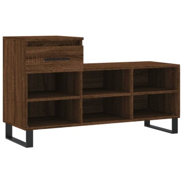 vidaXL Παπουτσοθήκη Καφέ Δρυς 102x36x60cm από Επεξεργασμένο Ξύλο