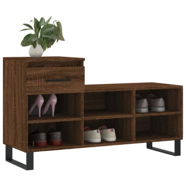 vidaXL Παπουτσοθήκη Καφέ Δρυς 102x36x60cm από Επεξεργασμένο Ξύλο
