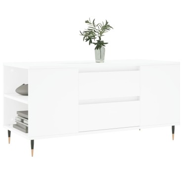 vidaXL Τραπεζάκι Σαλονιού Λευκό 102x44,5x50cm από Επεξεργασμένο Ξύλο 1 τεμ.