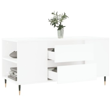 vidaXL Τραπεζάκι Σαλονιού Λευκό 102x44,5x50cm από Επεξεργασμένο Ξύλο 1 τεμ.