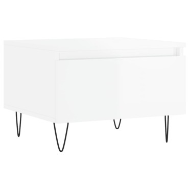 vidaXL Τραπεζάκια Σαλονιού 2 τεμ. Γυαλ. Λευκό 50x46x35cm Επεξ. Ξύλο