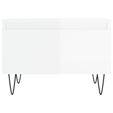 vidaXL Τραπεζάκια Σαλονιού 2 τεμ. Γυαλ. Λευκό 50x46x35cm Επεξ. Ξύλο