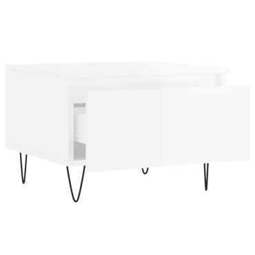 vidaXL Τραπεζάκια Σαλονιού 2 τεμ. Γυαλ. Λευκό 50x46x35cm Επεξ. Ξύλο