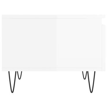 vidaXL Τραπεζάκια Σαλονιού 2 τεμ. Γυαλ. Λευκό 50x46x35cm Επεξ. Ξύλο