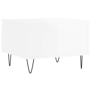 vidaXL Τραπεζάκια Σαλονιού 2 τεμ. Γυαλ. Λευκό 50x46x35cm Επεξ. Ξύλο