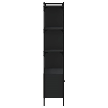 vidaXL Βιβλιοθήκη με Πόρτες Μαύρη 76,5x30x154,5cm από Επεξεργ. Ξύλο 1 τεμ.