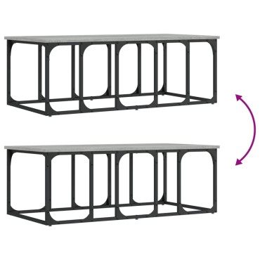 vidaXL Τραπεζάκι Σαλονιού Γκρι Sonoma 100x50x35,5cm Επεξεργ. Ξύλο 1 τεμ.