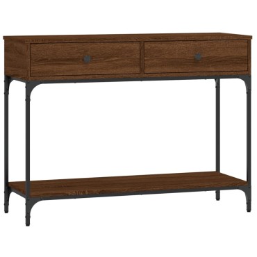 vidaXL Τραπέζι Κονσόλα Καφέ Δρυς 100x34,5x75cm Επεξεργασμένο Ξύλο 1 τεμ.