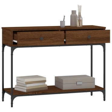 vidaXL Τραπέζι Κονσόλα Καφέ Δρυς 100x34,5x75cm Επεξεργασμένο Ξύλο 1 τεμ.