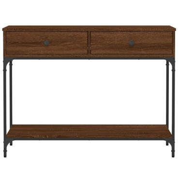vidaXL Τραπέζι Κονσόλα Καφέ Δρυς 100x34,5x75cm Επεξεργασμένο Ξύλο 1 τεμ.