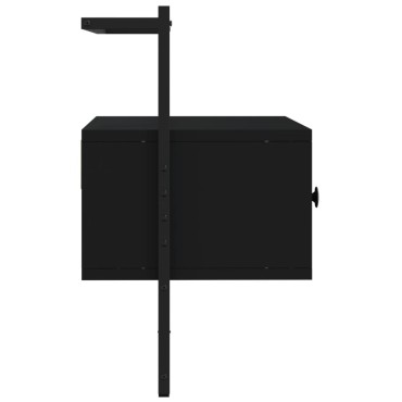 vidaXL Έπιπλο Τηλεόρασης Επιτοίχιο Μαύρο 60,5x30x51cm από Επεξ. Ξύλο