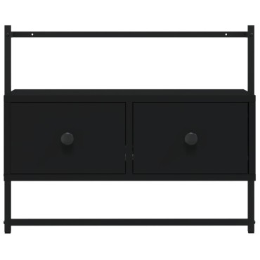vidaXL Έπιπλο Τηλεόρασης Επιτοίχιο Μαύρο 60,5x30x51cm από Επεξ. Ξύλο