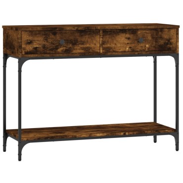 vidaXL Τραπέζι Κονσόλα Καπνιστή Δρυς 100x34,5x75cm Επεξεργ. Ξύλο 1 τεμ.