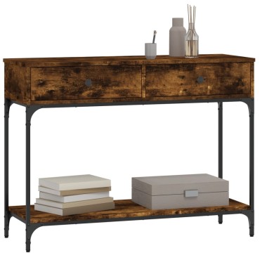 vidaXL Τραπέζι Κονσόλα Καπνιστή Δρυς 100x34,5x75cm Επεξεργ. Ξύλο 1 τεμ.
