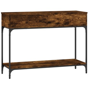 vidaXL Τραπέζι Κονσόλα Καπνιστή Δρυς 100x34,5x75cm Επεξεργ. Ξύλο 1 τεμ.