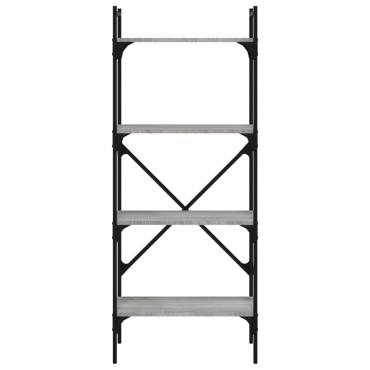 vidaXL Βιβλιοθήκη 4 Επιπέδων Γκρι Sonoma 56x31,5x138,5cm Επεξ. Ξύλο 1 τεμ.