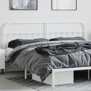vidaXL Κεφαλάρι Λευκό Μεταλλικό 198x3x100cm 1 τεμ.