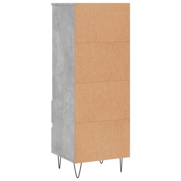 vidaXL Ντουλάπι Γκρι Σκυρ. 40x36x110cm από Επεξεργασμένο Ξύλο 1 τεμ.