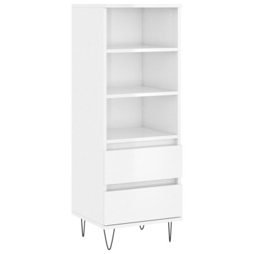 vidaXL Ντουλάπι Γυαλιστερό λευκό 40x36x110cm από Επεξεργασμένο Ξύλο 1 τεμ.