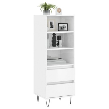 vidaXL Ντουλάπι Γυαλιστερό λευκό 40x36x110cm από Επεξεργασμένο Ξύλο 1 τεμ.