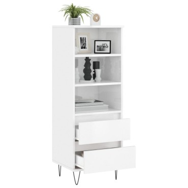 vidaXL Ντουλάπι Γυαλιστερό λευκό 40x36x110cm από Επεξεργασμένο Ξύλο 1 τεμ.