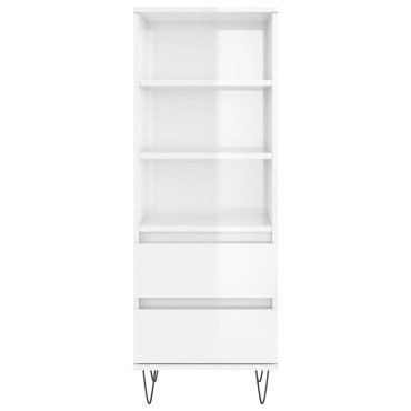 vidaXL Ντουλάπι Γυαλιστερό λευκό 40x36x110cm από Επεξεργασμένο Ξύλο 1 τεμ.