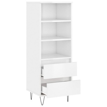 vidaXL Ντουλάπι Γυαλιστερό λευκό 40x36x110cm από Επεξεργασμένο Ξύλο 1 τεμ.