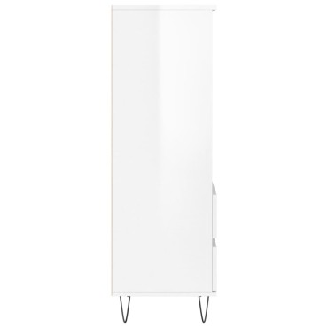 vidaXL Ντουλάπι Γυαλιστερό λευκό 40x36x110cm από Επεξεργασμένο Ξύλο 1 τεμ.