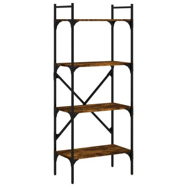 vidaXL Βιβλιοθήκη 4 Επιπέδων Καπνιστή Δρυς 56x31,5x138,5cm Επεξ. Ξύλο 1 τεμ.