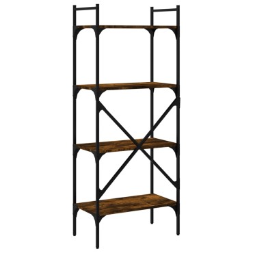 vidaXL Βιβλιοθήκη 4 Επιπέδων Καπνιστή Δρυς 56x31,5x138,5cm Επεξ. Ξύλο 1 τεμ.