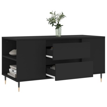 vidaXL Τραπεζάκι Σαλονιού Μαύρο 102x44,5x50cm από Επεξεργασμένο Ξύλο 1 τεμ.