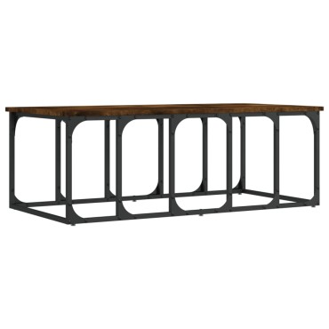 vidaXL Τραπεζάκι Σαλονιού Καπνιστή Δρυς 100x50x35,5cm Επεξεργ. Ξύλο 1 τεμ.