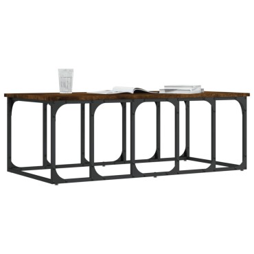 vidaXL Τραπεζάκι Σαλονιού Καπνιστή Δρυς 100x50x35,5cm Επεξεργ. Ξύλο 1 τεμ.