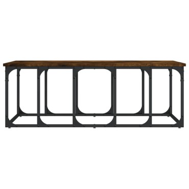 vidaXL Τραπεζάκι Σαλονιού Καπνιστή Δρυς 100x50x35,5cm Επεξεργ. Ξύλο 1 τεμ.