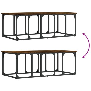 vidaXL Τραπεζάκι Σαλονιού Καπνιστή Δρυς 100x50x35,5cm Επεξεργ. Ξύλο 1 τεμ.