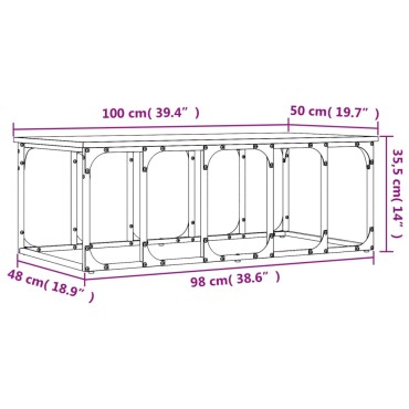 vidaXL Τραπεζάκι Σαλονιού Καφέ Δρυς 100x50x35,5cm Επεξεργασμένο Ξύλο 1 τεμ.