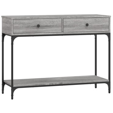 vidaXL Τραπέζι Κονσόλα Γκρι Sonoma 100x34,5x75cm Επεξεργασμένο Ξύλο 1 τεμ.