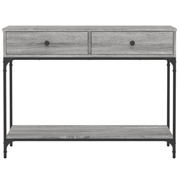 vidaXL Τραπέζι Κονσόλα Γκρι Sonoma 100x34,5x75cm Επεξεργασμένο Ξύλο 1 τεμ.