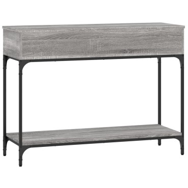 vidaXL Τραπέζι Κονσόλα Γκρι Sonoma 100x34,5x75cm Επεξεργασμένο Ξύλο 1 τεμ.