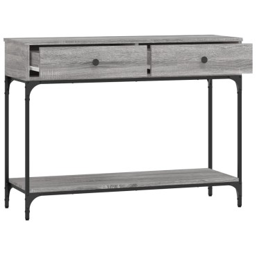 vidaXL Τραπέζι Κονσόλα Γκρι Sonoma 100x34,5x75cm Επεξεργασμένο Ξύλο 1 τεμ.