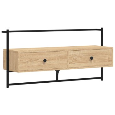 vidaXL Έπιπλο Τηλεόρασης Επιτοίχιο Sonoma Δρυς 100,5x30x51cm Επ. Ξύλο
