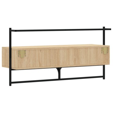 vidaXL Έπιπλο Τηλεόρασης Επιτοίχιο Sonoma Δρυς 100,5x30x51cm Επ. Ξύλο