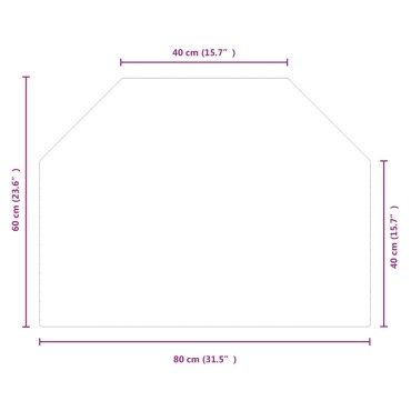 vidaXL Πλάκα Τζακιού Εξάγωνη 80 x 60 εκ. Γυάλινη