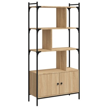vidaXL Βιβλιοθήκη με Πόρτες Sonoma Δρυς 76,5x30x154,5cm Επεξ. Ξύλο 1 τεμ.