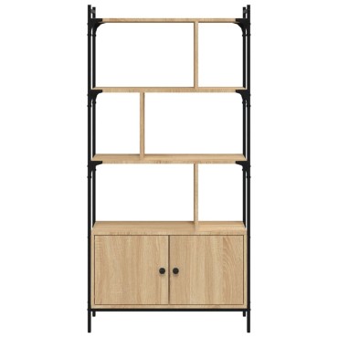 vidaXL Βιβλιοθήκη με Πόρτες Sonoma Δρυς 76,5x30x154,5cm Επεξ. Ξύλο 1 τεμ.