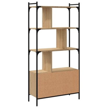 vidaXL Βιβλιοθήκη με Πόρτες Sonoma Δρυς 76,5x30x154,5cm Επεξ. Ξύλο 1 τεμ.