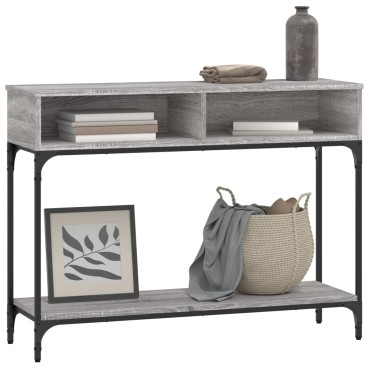 vidaXL Τραπέζι Κονσόλα Γκρι Sonoma 100x30,5x75cm Επεξεργασμένο Ξύλο 1 τεμ.