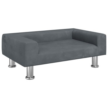 vidaXL Κρεβάτι Σκύλου Σκούρο Γκρι 70 x 45 x 26,5 εκ. Βελούδινο