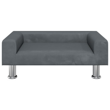 vidaXL Κρεβάτι Σκύλου Σκούρο Γκρι 70 x 45 x 26,5 εκ. Βελούδινο
